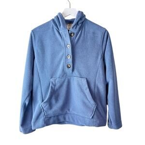 10,000‎ Ft Above Sea Level Blue Hooded Fleece Pullover Sz S